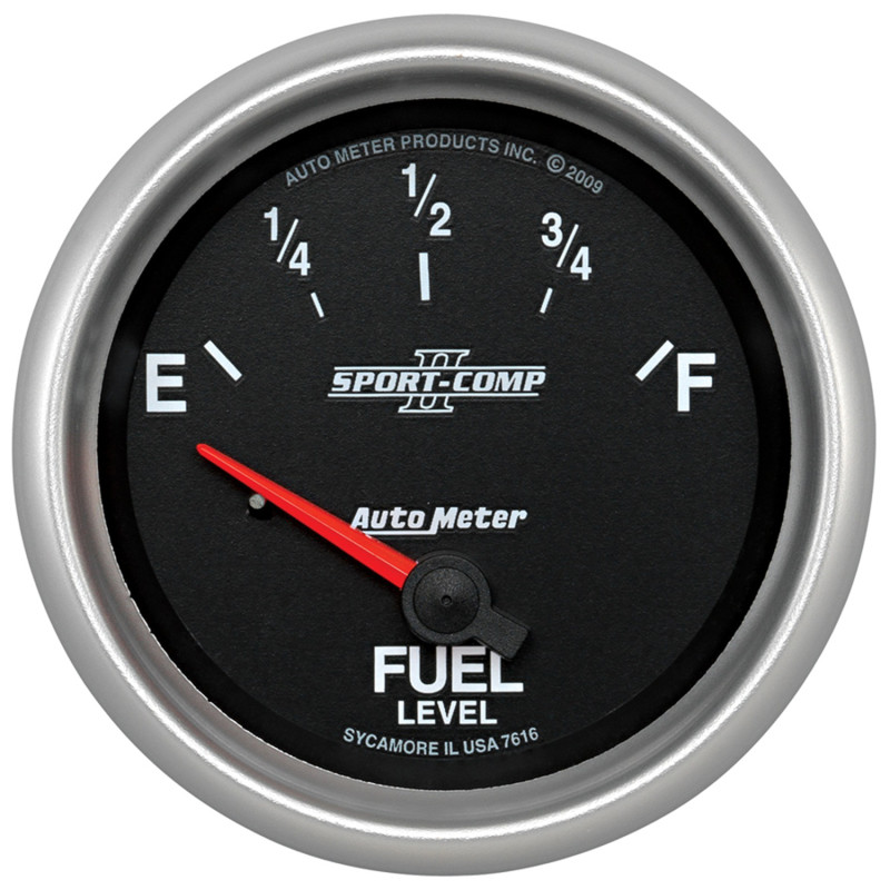 Autometer Sport-Comp II 2-5/8in Short Sweep Electronic 73-10ohms Fuel Level Gauge - 7615