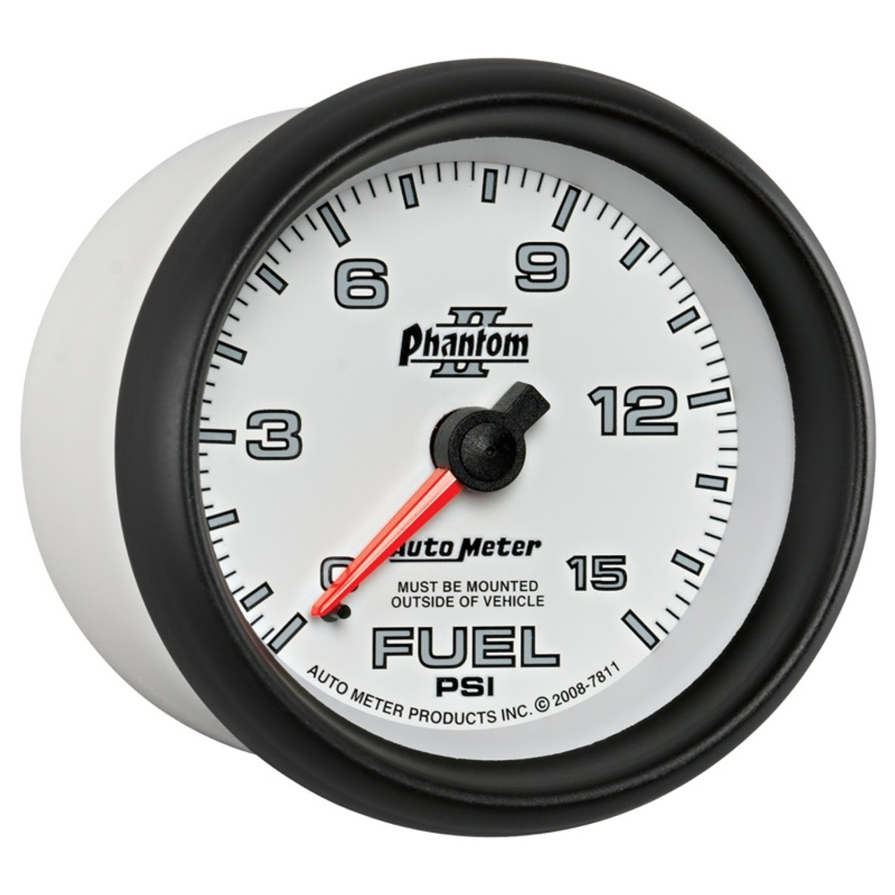 Autometer Phantom II 2-5/8in 0-15PSI Mechanical Fuel Pressure Gauge - 7811