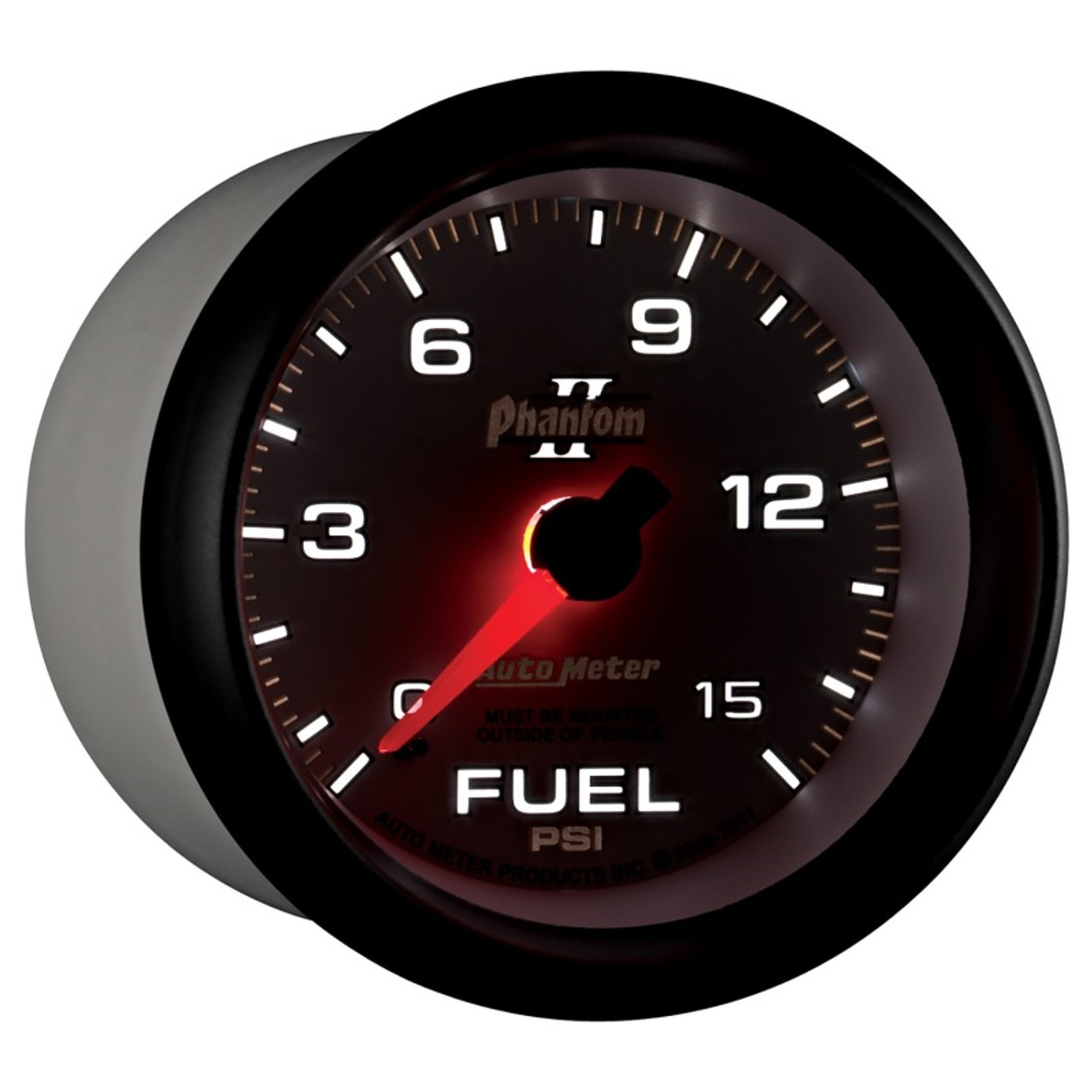 Autometer Phantom II 2-5/8in 0-15PSI Mechanical Fuel Pressure Gauge - 7811