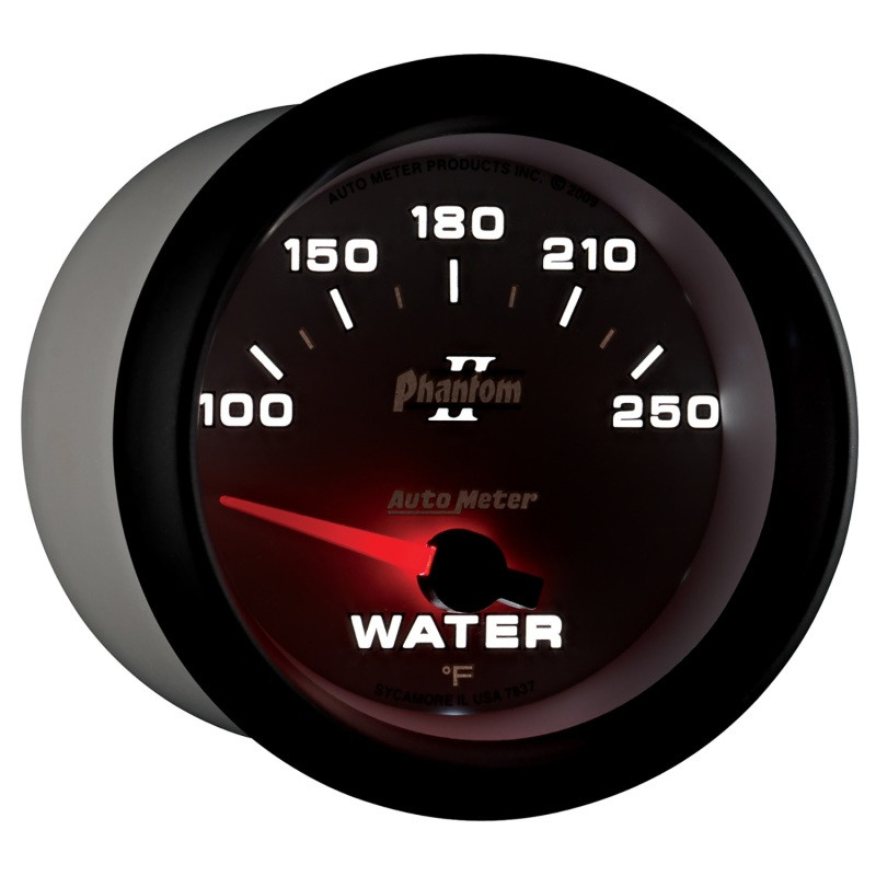 Autometer Phantom II 2-5/8in 100-250 Degrees F Electrical Water Temperature Gauge - 7837