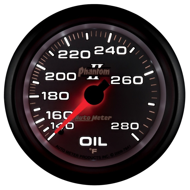 AutoMeter Gauge Oil Temp 2-5/8in. 140-280 Deg. F Mechanical Phantom II - 7841