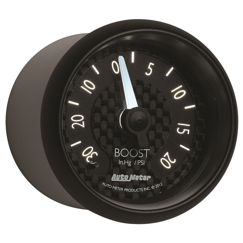 Autometer GT Series 52mm Mechanicl 30 In Hg/20 psi Vacuum/Boost Gauge - 8001