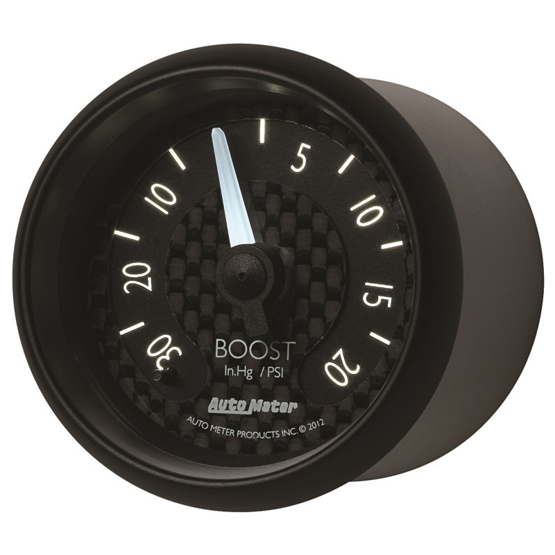 Autometer GT Series 52mm Mechanicl 30 In Hg/20 psi Vacuum/Boost Gauge - 8001