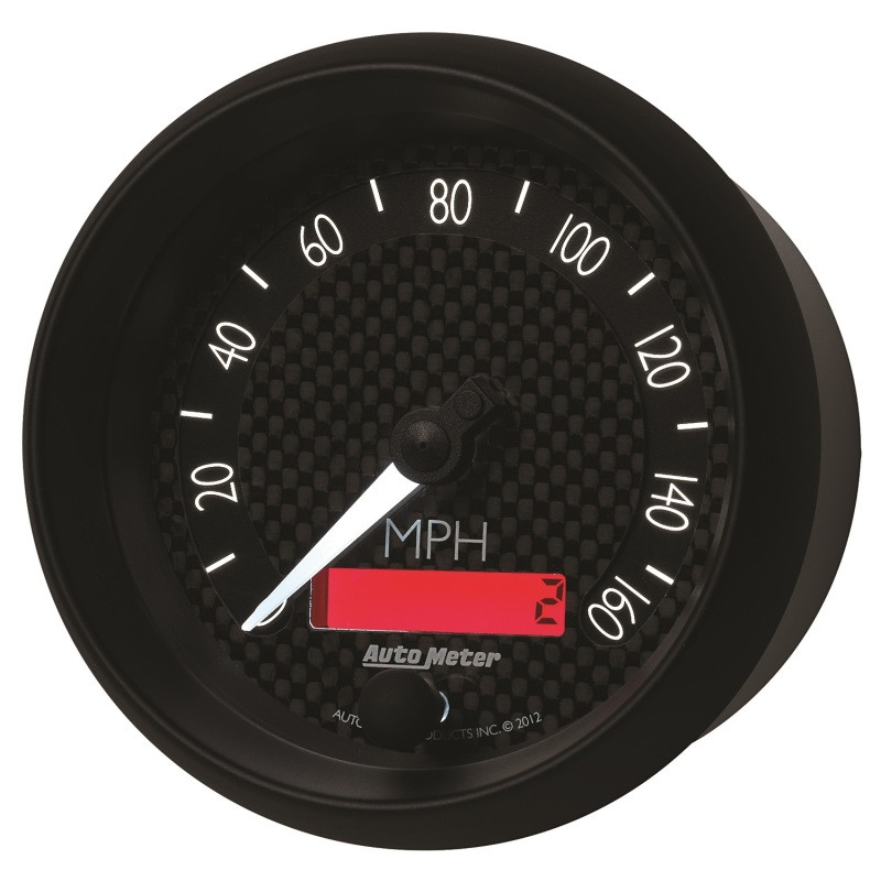 Autometer GT Series 3-3/8in In Dash 0-160 MPH Electronic Programmable Speedometer - 8088