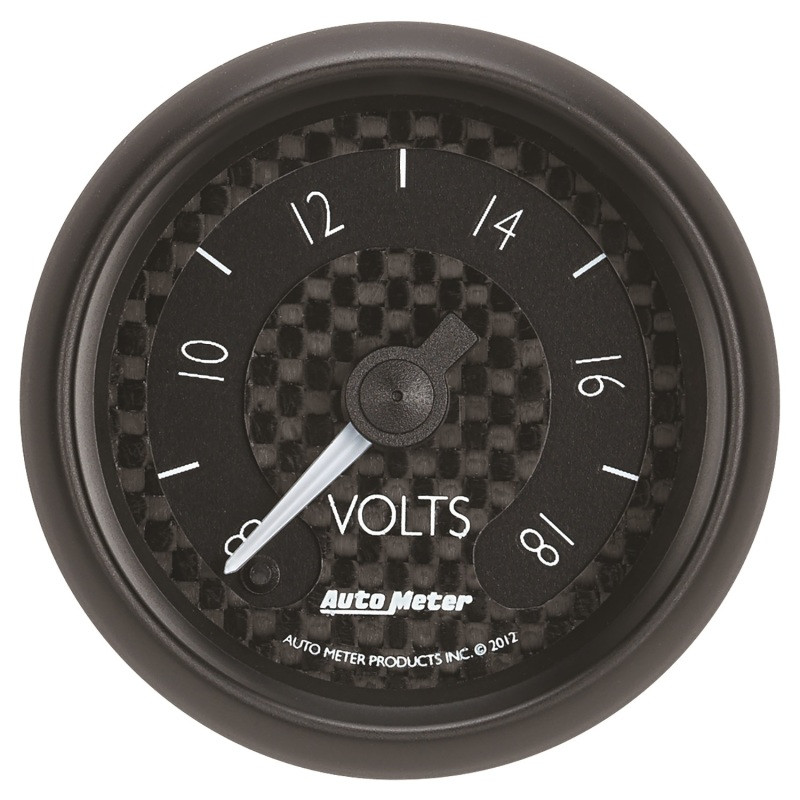 Autometer GT Series 52mm Full Sweep Electronic 8-18 Volts Voltmeter - 8091