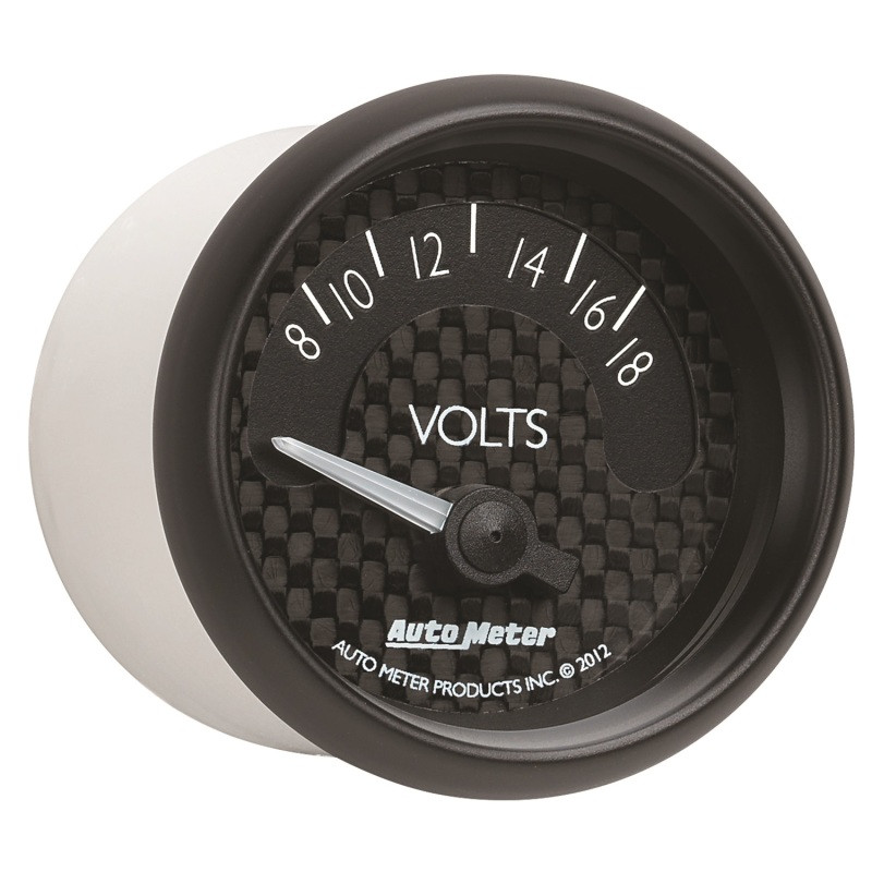 Autometer GT Series 52mm Short Sweep Electronic 8-18 Volts Voltmeter - 8092