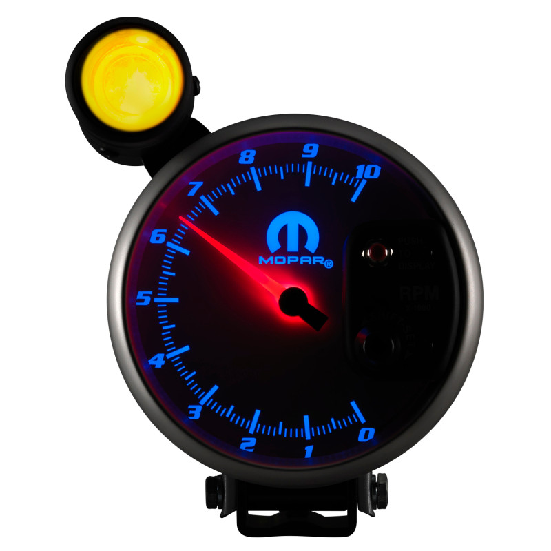 Autometer Mopar 5in / 10k RPM / Pedestal Mount White Tachometer w/ Shift Light - 880410