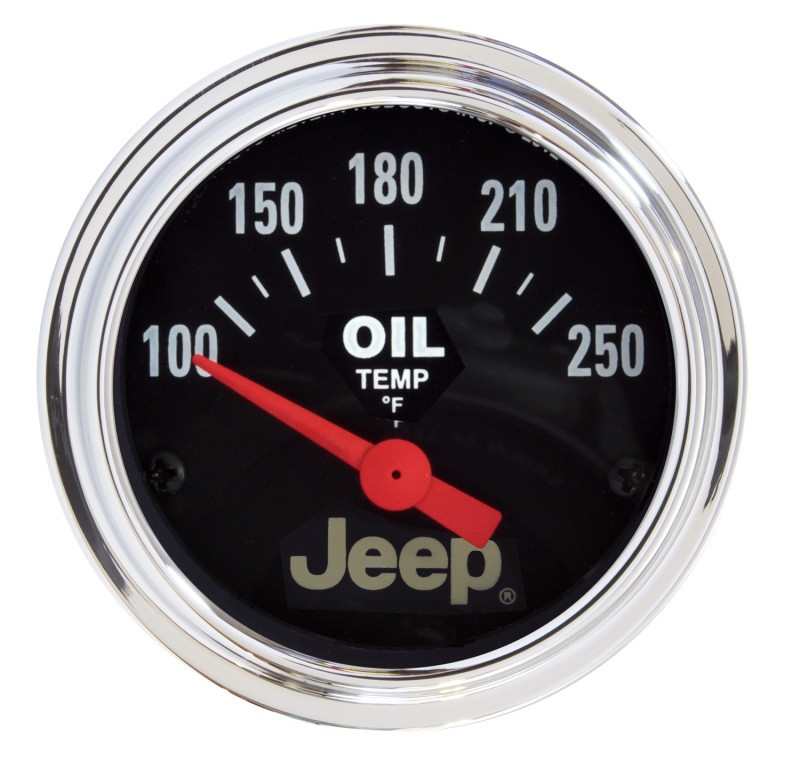 Autometer Jeep 52.4mm Short Sweep Electronic 100-250 Def F Oil Temperature Gauge - 880429
