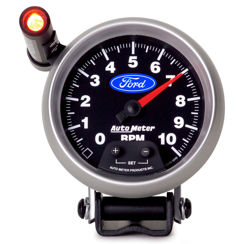 Autometer Ford 3-3/4in. 10K RPM Pedestal w/ Ext. Quick-Lite Tachometer Gauge - 880825