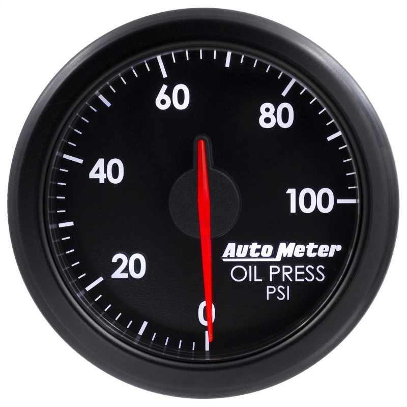 Autometer Airdrive 2-1/6in Oil Pressure Gauge 0-100 PSI - Black - 9152-T