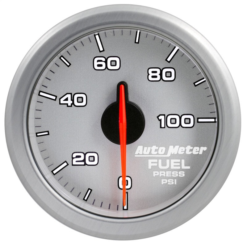 Autometer Airdrive 2-1/6in Fuel Pressure Gauge 0-100 PSI - Silver - 9171-UL