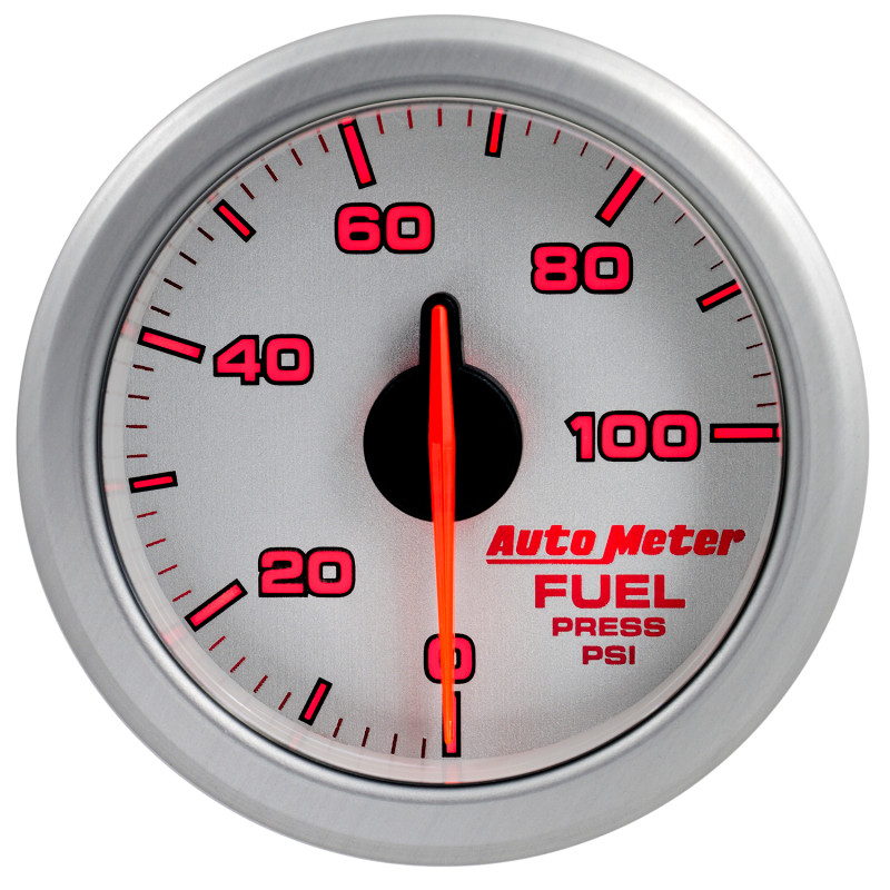Autometer Airdrive 2-1/6in Fuel Pressure Gauge 0-100 PSI - Silver - 9171-UL