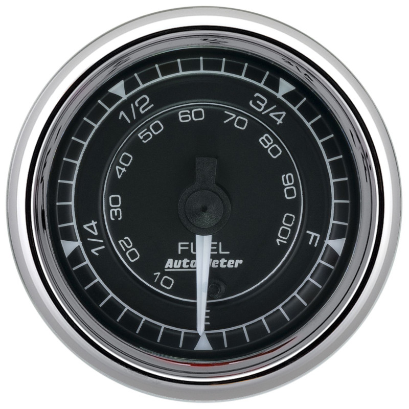 AutoMeter Chrono 2-1/16in 0-280 Ohm Programmable Fuel Level Gauge - Chrome - 9710 Photo - Primary