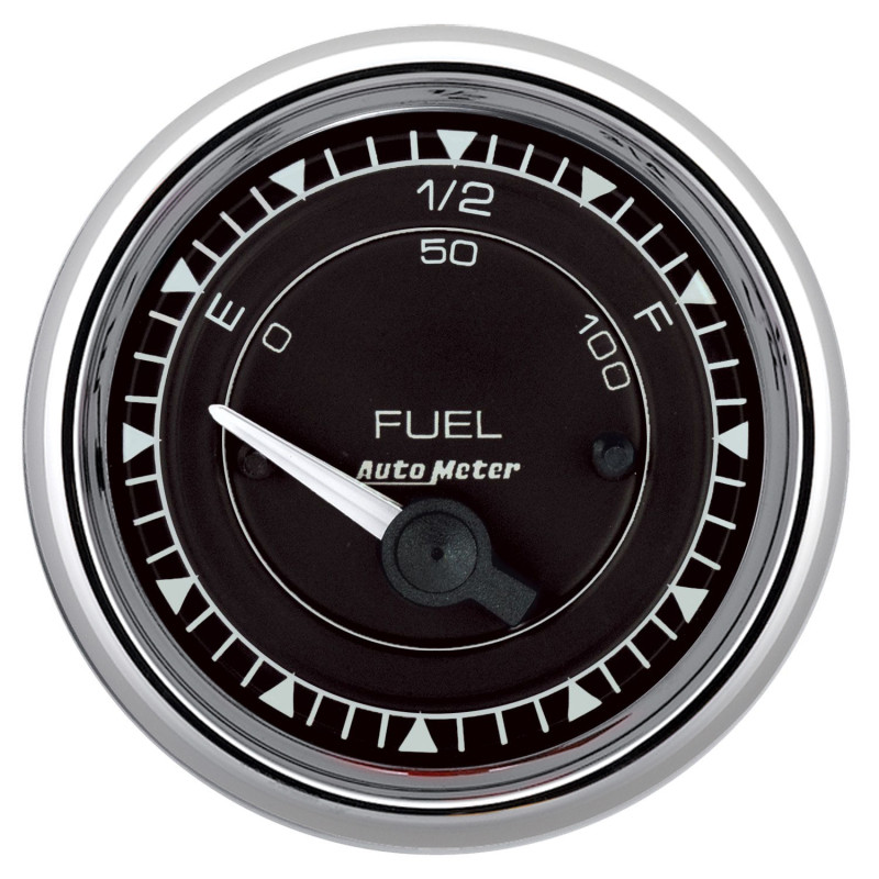 AutoMeter Chrono 2-1/16in 0E 0-90 Ohm Electric Fuel Level Gauge - Chrome - 9714 Photo - Primary