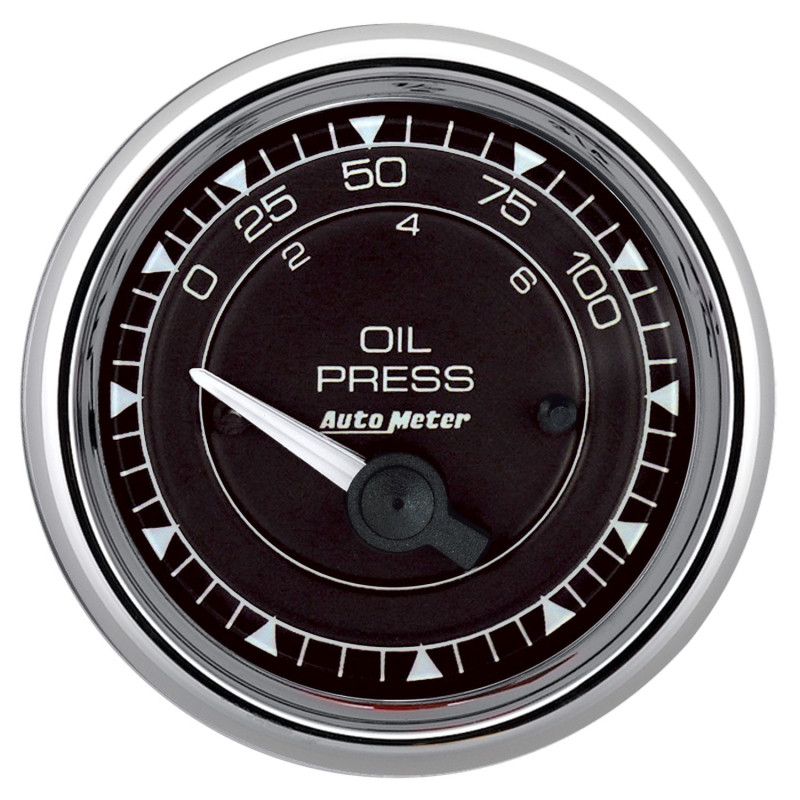 Autometer Chrono 2-1/16in 100PSI Electric Pressure Gauge - Chrome - 9727 Photo - Primary