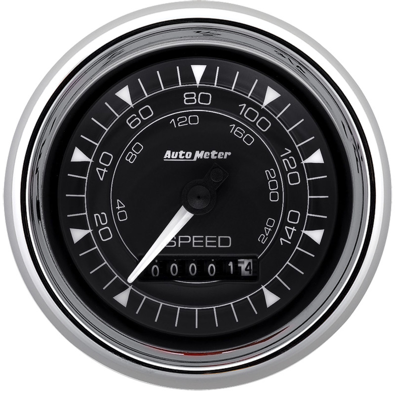 AutoMeter Chrono 3-3/8in 160MPH Electric Programmable Speedometer Gauge - Chrome - 9788 Photo - Primary