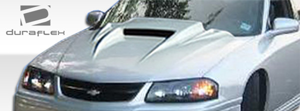 2000-2005 Chevrolet Impala Duraflex Spyder 3 Hood - 1 Piece / Vehicle Year Make Model Trim - 2000-2005-Chevrolet Impala ALL / Product Type - Hood / Style Name -Spyder 3 / Kit Material - FRP (Fiberglass Reinforced Plastics) / Notes - Note: Hood pins are required.