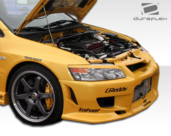 2003-2006 Mitsubishi Lancer Evolution 8 9 Duraflex C-1 Front Bumper Cover - 1 Piece / Vehicle Year Make Model Trim - 2003-2006-Mitsubishi Evolution ALL / Product Type - Front Bumper / Style Name -C-1 / Kit Material - FRP (Fiberglass Reinforced Plastics) / Notes -
