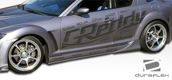 2004-2011 Mazda RX-8 Duraflex Vader Side Skirts Rocker Panels - 2 Piece / Vehicle Year Make Model Trim - 2004-2011-Mazda RX8 ALL / Product Type - Sideskirts / Style Name -Vader / Kit Material - FRP (Fiberglass Reinforced Plastics) / Notes -