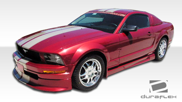 2005-2009 Ford Mustang GT Duraflex Racer Front Lip Under Spoiler Air Dam - 1 Piece / Vehicle Year Make Model Trim - 2005-2009-Ford Mustang ALL / Product Type - Front Lip/Add On / Style Name -Racer / Kit Material - FRP (Fiberglass Reinforced Plastics) / Notes - note: will not fit the california edition GT