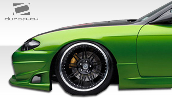 1989-1994 Nissan 240SX S13 Silvia Duraflex S15 Conversion OEM Look Fenders - 2 Piece / Vehicle Year Make Model Trim - 1989-1994-Nissan 240SX ALL / Product Type - Fender / Style Name -OEM Look / Kit Material - FRP (Fiberglass Reinforced Plastics) / Notes - Note: these fenders are designed to fit your s15 or s15 conversion. manufactured with premium grade fiberglass so that quality and durability is not an issue.