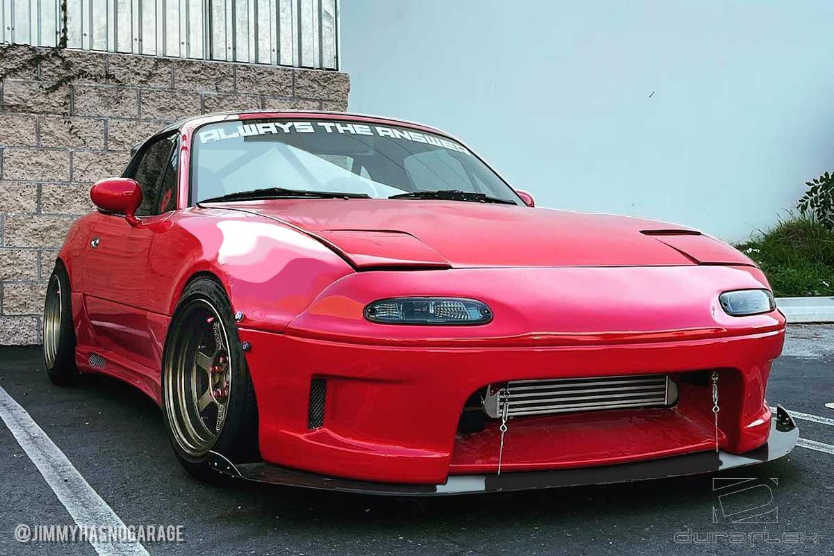 1990-1997 Mazda Miata Duraflex Wizdom Front Bumper Cover - 1 Piece / Vehicle Year Make Model Trim - 1990-1997-Mazda Miata ALL / Product Type - Front Bumper / Style Name -Wizdom / Kit Material - FRP (Fiberglass Reinforced Plastics) / Notes -