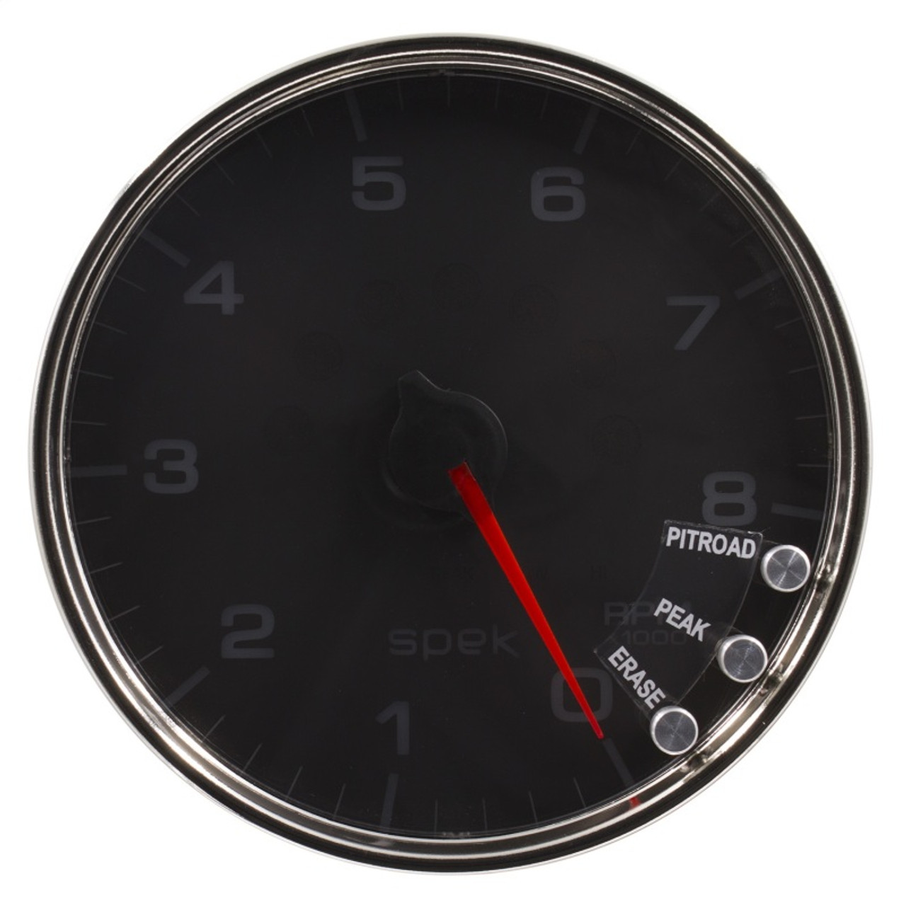 Autometer Spek-Pro Gauge Tachometer 5in 8K Rpm W/Shift Light & Peak Mem Black/Chrome - P23831
