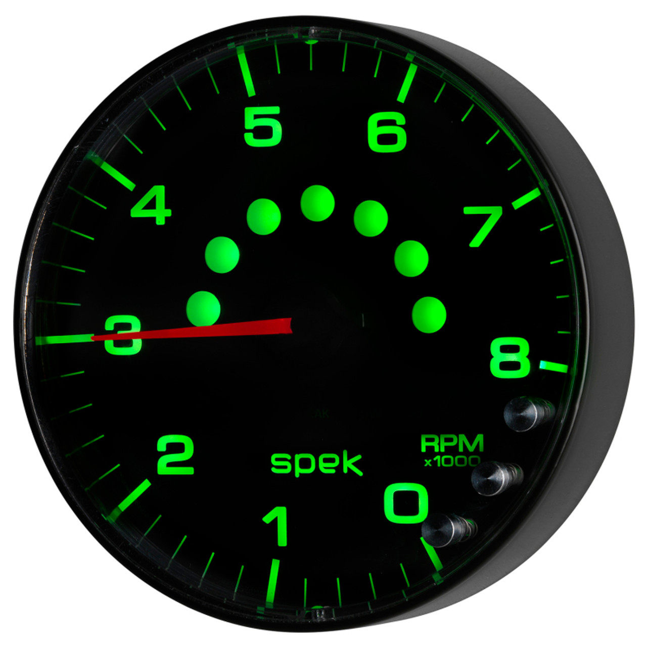 Autometer Spek-Pro Gauge Tachometer 5in 8K Rpm W/Shift Light & Peak Mem Black/Black - P238328