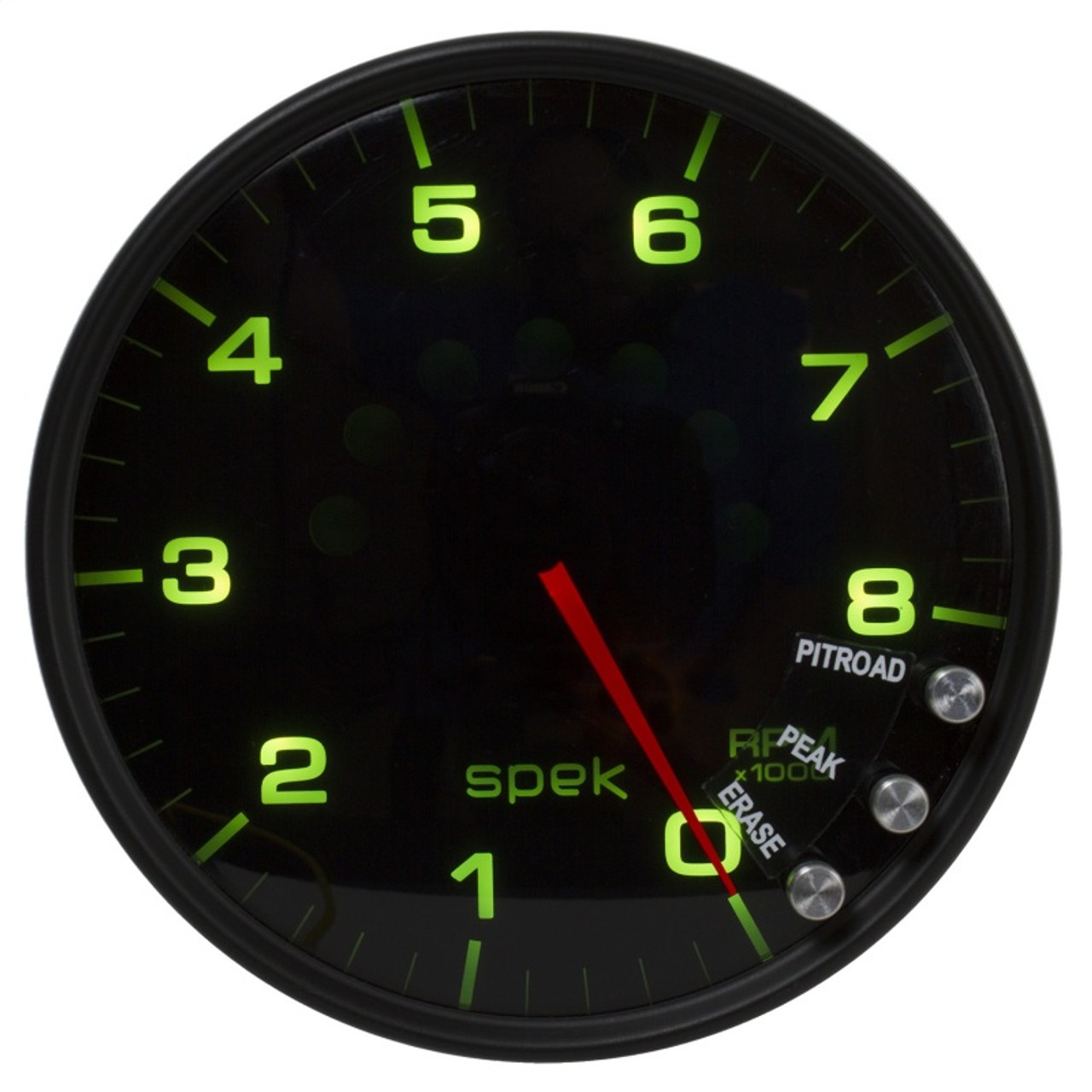 Autometer Spek-Pro Gauge Tachometer 5in 8K Rpm W/Shift Light & Peak Mem Black/Smoke/Black - P23852