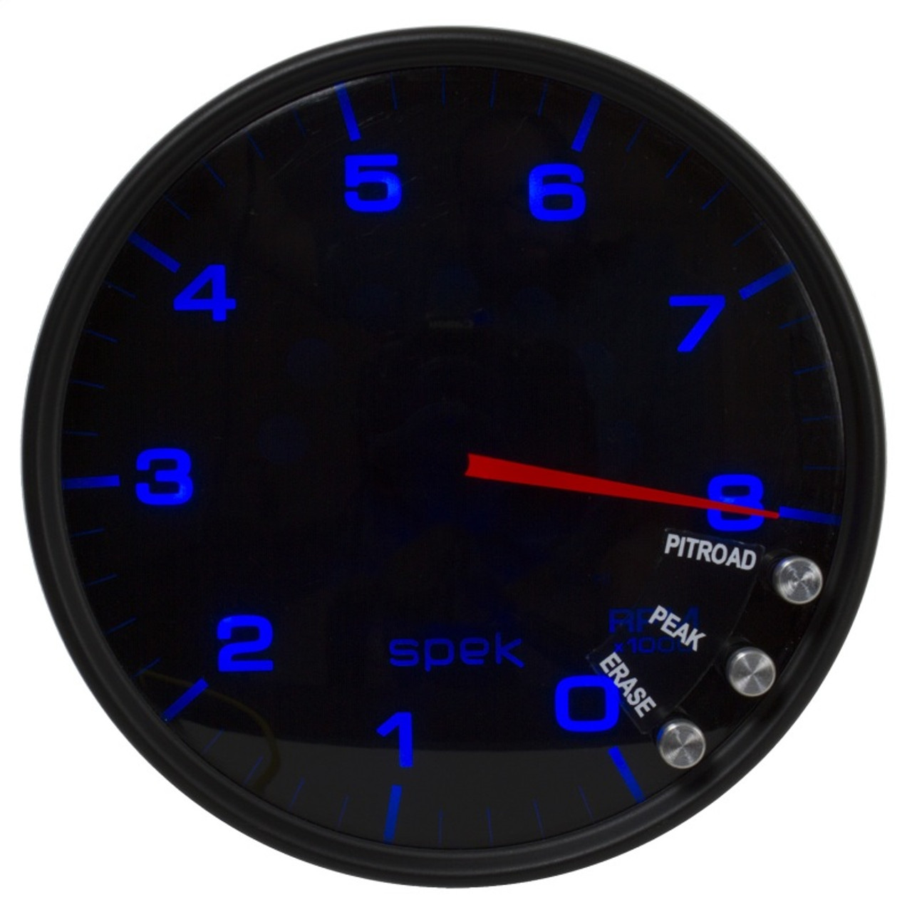 Autometer Spek-Pro Gauge Tachometer 5in 8K Rpm W/Shift Light & Peak Mem Black/Smoke/Black - P23852