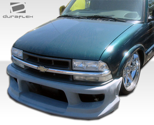 1994-2004 Chevrolet S-10 1995-2004 Blazer Duraflex Drifter Front Bumper Cover - 1 Piece / Vehicle Year Make Model Trim - 1994-2004-Chevrolet S-10 ALL / Product Type - Front Bumper / Style Name -Drifter / Kit Material - FRP (Fiberglass Reinforced Plastics) / Notes -
