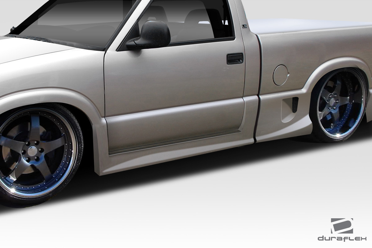 1994-2004 Chevrolet S-10 Sonoma Standard / Step Side Duraflex Drifter Side Skirts Rocker Panels - 4 Piece / Vehicle Year Make Model Trim - 1994-2004-Chevrolet S-10 ALL / Product Type - Sideskirts / Style Name -Drifter / Kit Material - FRP (Fiberglass Reinforced Plastics) / Notes -