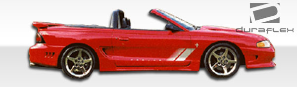 1994-1998 Ford Mustang Duraflex Colt Side Skirts Rocker Panels - 2 Piece / Vehicle Year Make Model Trim - 1994-1998-Ford Mustang ALL / Product Type - Sideskirts / Style Name -Colt / Kit Material - FRP (Fiberglass Reinforced Plastics) / Notes -