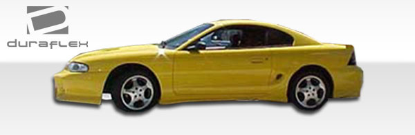 1994-1998 Ford Mustang Duraflex Vader Side Skirts Rocker Panels - 2 Piece / Vehicle Year Make Model Trim - 1994-1998-Ford Mustang ALL / Product Type - Sideskirts / Style Name -Vader / Kit Material - FRP (Fiberglass Reinforced Plastics) / Notes -