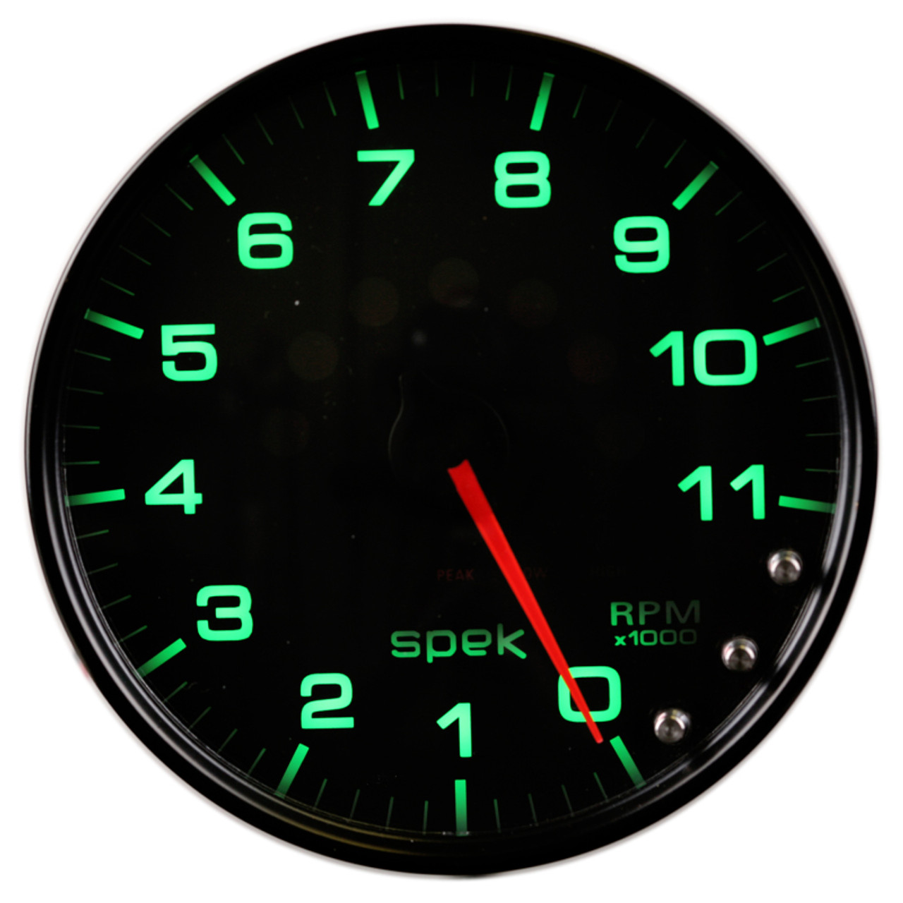 Autometer Spek-Pro Gauge Tachometer 5in 11K Rpm W/Shift Light & Peak Mem Black/Black - P23932