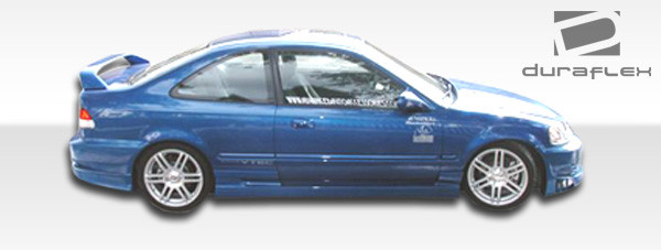 1996-2000 Honda Civic 2DR / HB Duraflex Bomber Side Skirts Rocker Panels - 2 Piece / Vehicle Year Make Model Trim - 1996-2000-Honda Civic 2DR / Product Type - Sideskirts / Style Name -Bomber / Kit Material - FRP (Fiberglass Reinforced Plastics) / Notes -