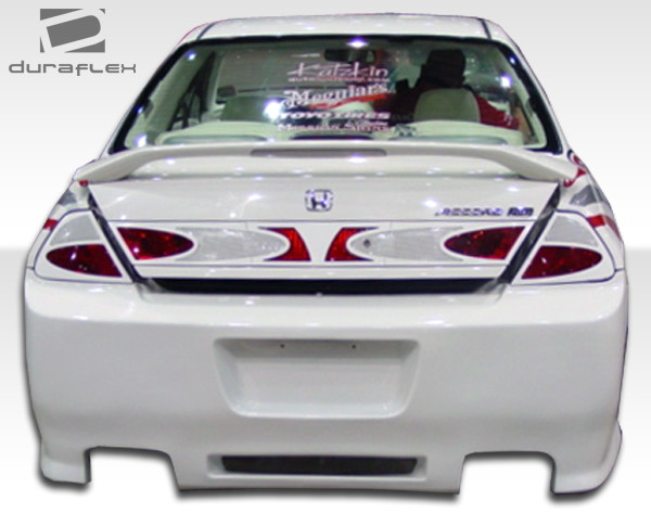 1998-2002 Honda Accord 2DR Duraflex Spyder Rear Bumper Cover - 1 Piece / Vehicle Year Make Model Trim - 1998-2002-Honda Accord 2DR / Product Type - Rear Bumper / Style Name -Spyder / Kit Material - FRP (Fiberglass Reinforced Plastics) / Notes -