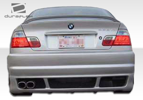 1999-2006 BMW 3 Series E46 2DR 4DR Duraflex R-1 Rear Bumper Cover - 1 Piece / Vehicle Year Make Model Trim - 1999-2006-BMW 3 Series 2DR / Product Type - Rear Bumper / Style Name -R-1 / Kit Material - FRP (Fiberglass Reinforced Plastics) / Notes -