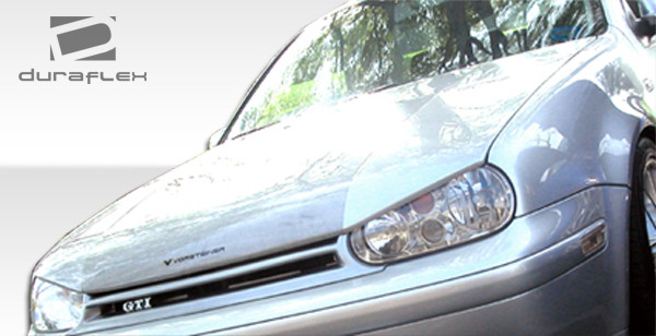 1999-2005 Volkswagen Golf GTI Duraflex Boser Hood - 1 Piece / Vehicle Year Make Model Trim - 1999-2005-Volkswagen Golf ALL / Product Type - Hood / Style Name -Boser / Kit Material - FRP (Fiberglass Reinforced Plastics) / Notes - Note: Hood pins are required.