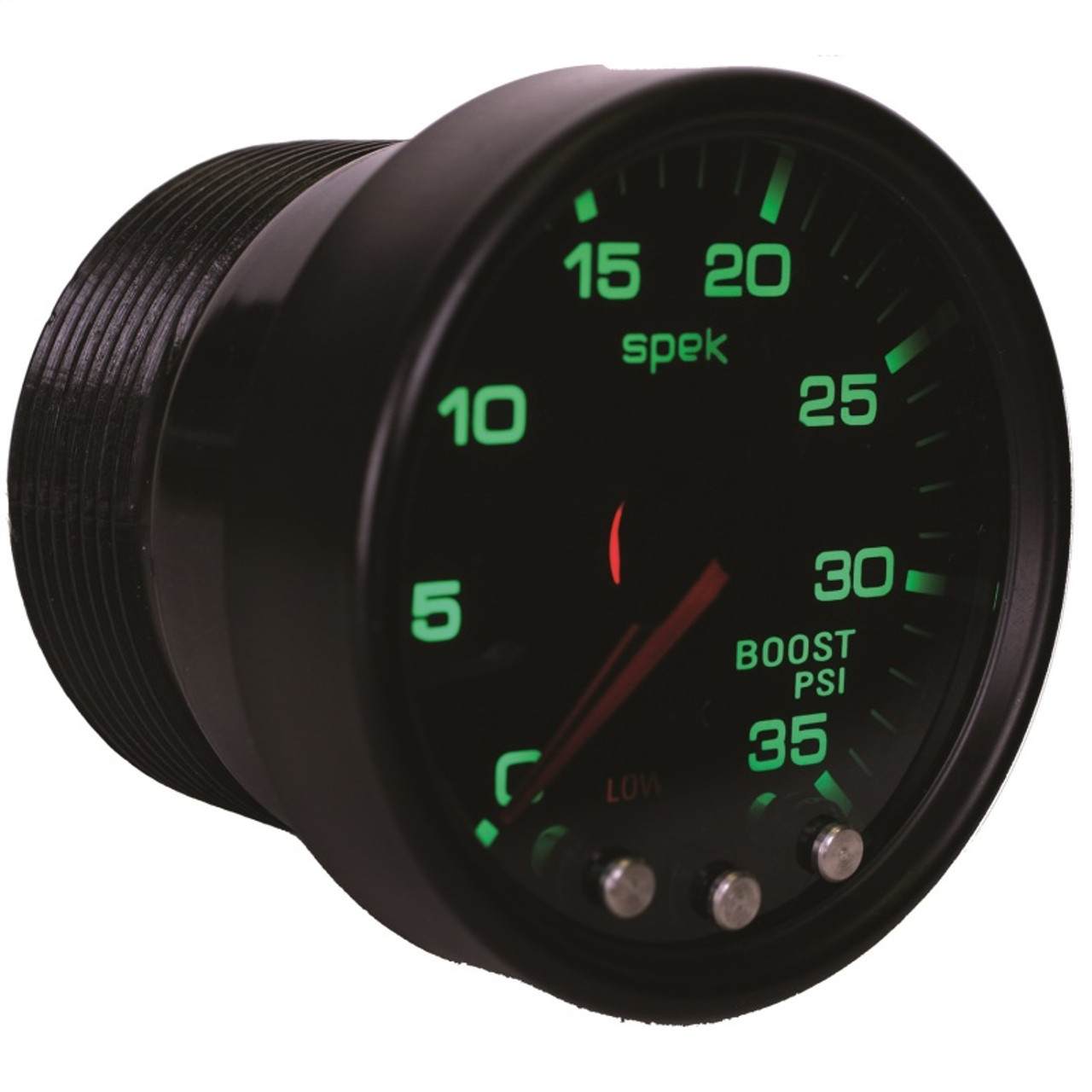 Autometer Spek-Pro Gauge Boost 2 1/16in 35psi Stepper Motor W/Peak & Warn Blacksmoke//Black - P30352