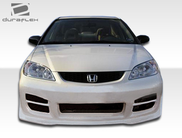 2004-2005 Honda Civic Duraflex R34 Front Bumper Cover - 1 Piece / Vehicle Year Make Model Trim - 2004-2005-Honda Civic 2DR / Product Type - Front Bumper / Style Name -R34 / Kit Material - FRP (Fiberglass Reinforced Plastics) / Notes -
