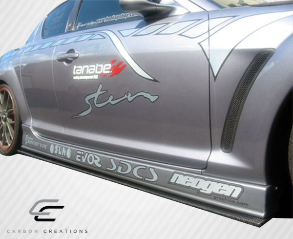 Universal Carbon Creations Side Skirt Splitters - 2 Piece / Vehicle Year Make Model Trim - --  ALL / Product Type - Accessory / Style Name -\Universal / Kit Material - Carbon Fiber / Notes - Note: 80.5 x 8 inches