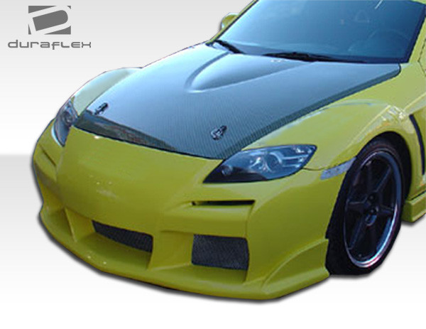 2004-2008 Mazda RX-8 Duraflex Raven Front Bumper Cover - 1 Piece / Vehicle Year Make Model Trim - 2004-2008-Mazda RX8 ALL / Product Type - Front Bumper / Style Name -Raven / Kit Material - FRP (Fiberglass Reinforced Plastics) / Notes -