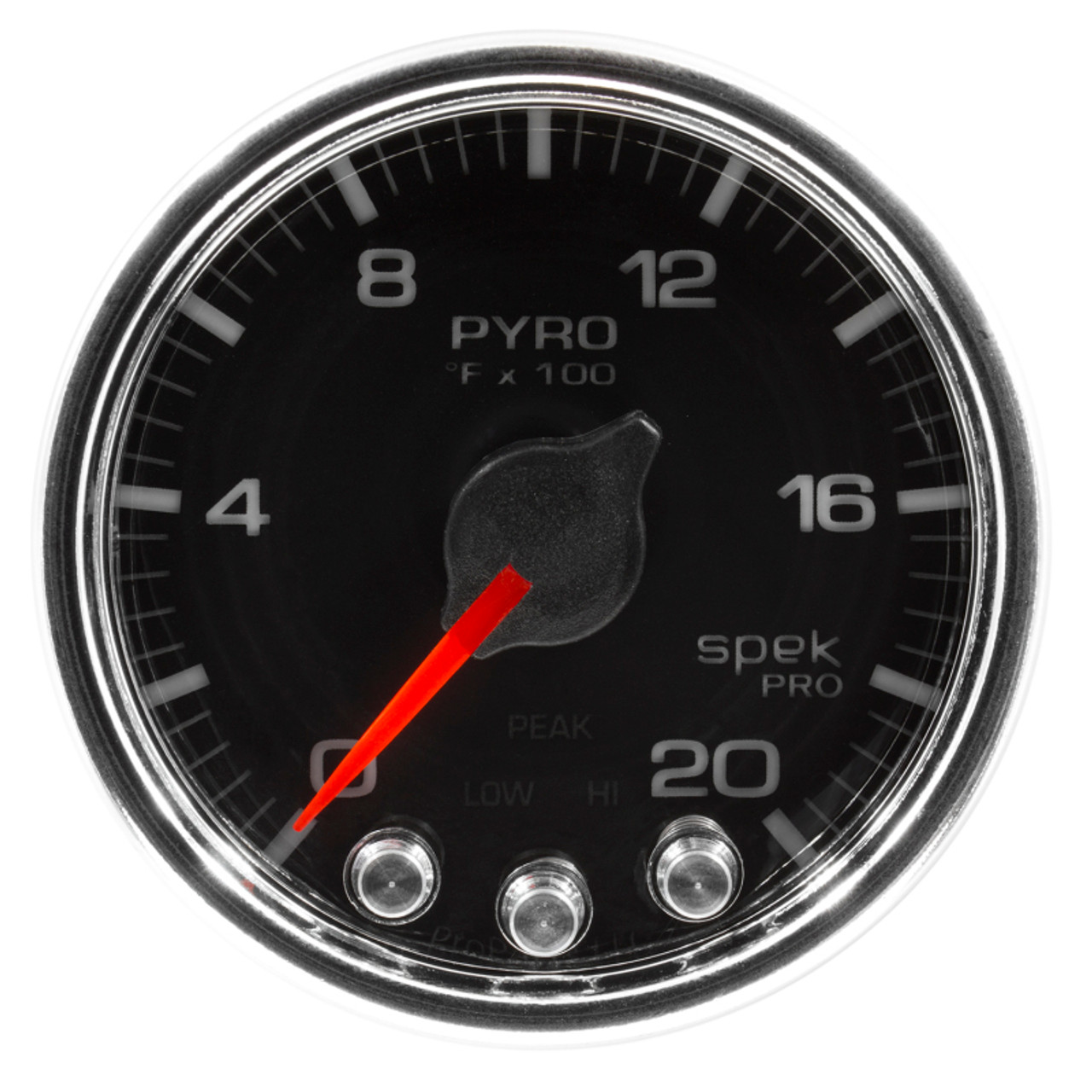 Autometer Spek-Pro Gauge Pyro. (Egt) 2 1/16in 2000f Stepper Motor W/Peak & Warn Blk/Chrm - P31031