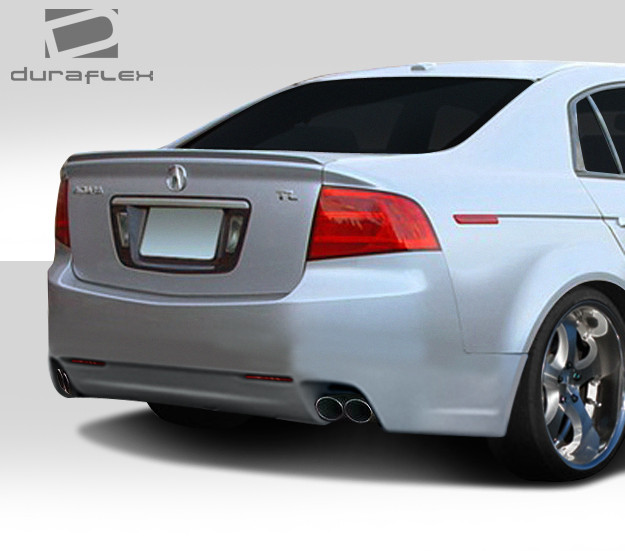 2004-2008 Acura TL Duraflex K-1 Rear Bumper Cover - 1 Piece / Vehicle Year Make Model Trim - 2004-2008-Acura TL ALL / Product Type - Rear Bumper / Style Name -K-1 / Kit Material - FRP (Fiberglass Reinforced Plastics) / Notes - Note: type s models may require modifications to exhaust area on rear bumper to fit properly.