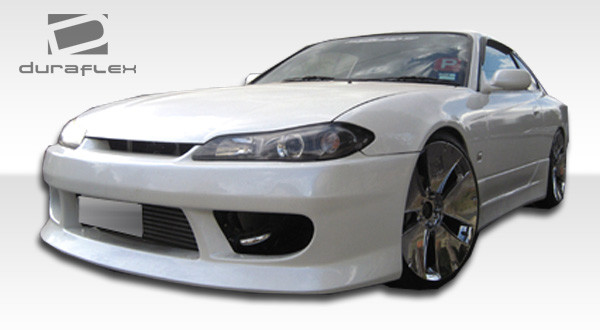 1989-1994 Nissan 240SX S13 Duraflex Silvia S15 Conversion V-Speed Kit - 4 Piece - Includes V-Speed Front Bumper Cover (103562) S15 OEM Fiberglass Hood (100889) S15 OEM Fenders (100879) / Vehicle Year Make Model Trim - 1989-1994-Nissan 240SX 2DR / Product Type - Kit / Style Name -V-Speed / Kit Material - FRP (Fiberglass Reinforced Plastics) / Notes -