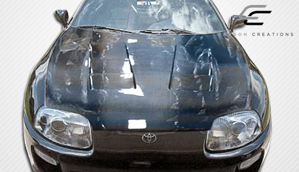 1993-1998 Toyota Supra Carbon Creations TS-1 Hood - 1 Piece / Vehicle Year Make Model Trim - 1993-1998-Toyota Supra ALL / Product Type - Hood / Style Name -TS-1 / Kit Material - Carbon Fiber / Notes - Note: Hood pins are required.