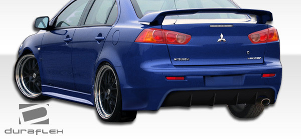 2008-2017 Mitsubishi Lancer Duraflex GT Concept Rear Bumper Cover - 1 Piece / Vehicle Year Make Model Trim - 2008-2017-Mitsubishi Lancer ALL / Product Type - Rear Bumper / Style Name -GT Concept / Kit Material - FRP (Fiberglass Reinforced Plastics) / Notes -
