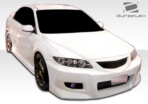 2003-2008 Mazda 6 Duraflex Skylark Front Bumper Cover - 1 Piece / Vehicle Year Make Model Trim - 2003-2008-Mazda Mazda 6 ALL / Product Type - Front Bumper / Style Name -Skylark / Kit Material - FRP (Fiberglass Reinforced Plastics) / Notes - Note: bumper is designed to use the 03-05 mazda6 grill