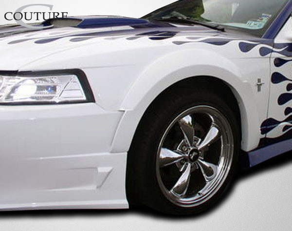 1999-2004 Ford Mustang Couture Polyurethane Demon Front Fender Flares - 2 Piece / Vehicle Year Make Model Trim - 1999-2004-Ford Mustang ALL / Product Type - Fender Flare / Style Name -Demon / Kit Material - Polyurethane / Notes -